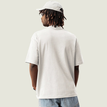 Solid Cloud White Oversized Tee.