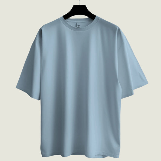 Solid Baby Blue Oversized Tee