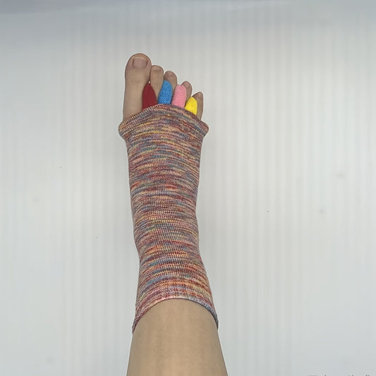 1pc Japanese/Korean Style Toe Separating Yoga Socks for Women, Open-Toe Socks with Exposed Toes and Outward-Curling Thumbs, Five-Toe Socks